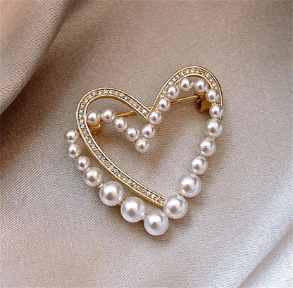 Shining Red Heart Brooches For Women Unisex Rhinestone Love Party Office Brooch Pins Gifts