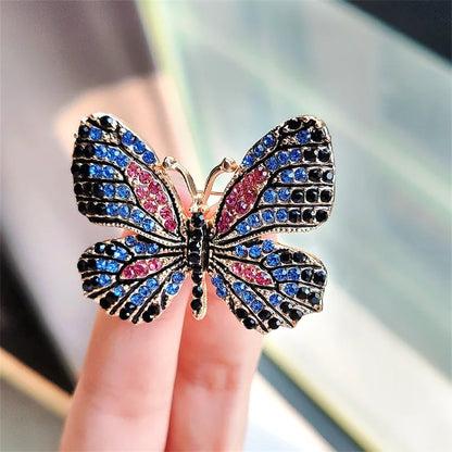 Classic Rhinestone Butterfly Brooches For Women Vintage Beauty Casual Brooch Pins Clothing Accessories Party Wedding Gifts