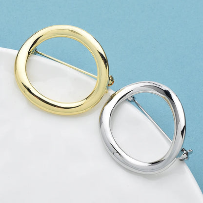 Wuli&baby Alloy Circle Brooches For Women Unisex 2-color Simple Style Party Office Brooch Pins Gifts