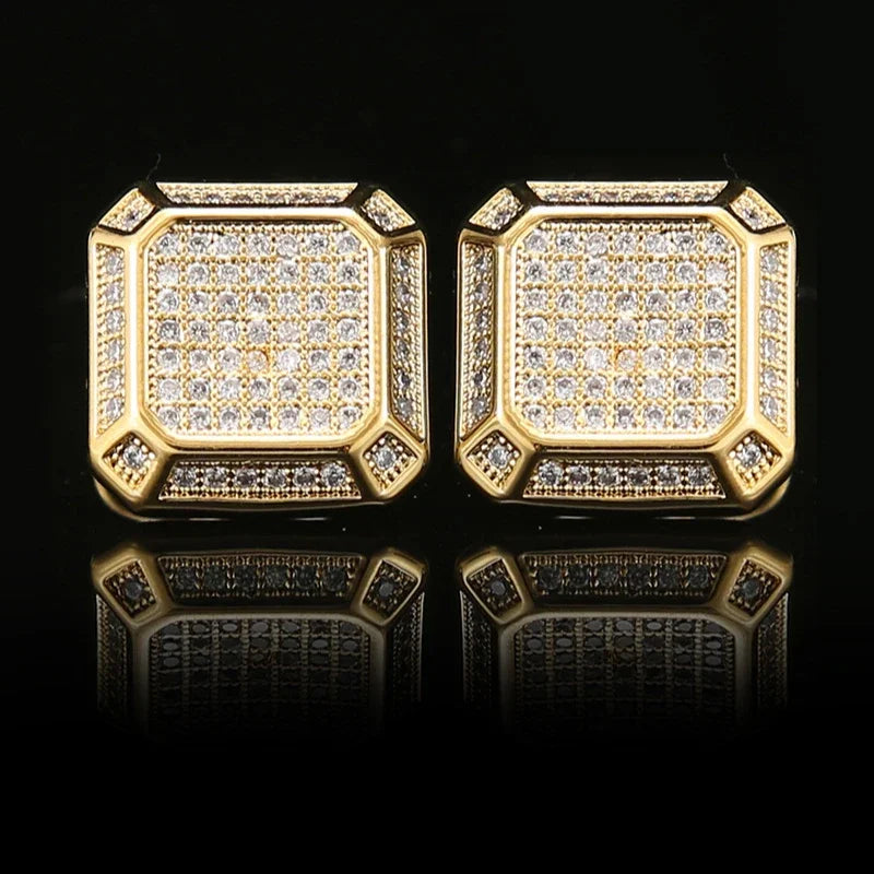 Square Cufflinks Copper Full Zircon Men Formal French Shirt Personalized Light Luxury Business Office Council Banquet Decoration