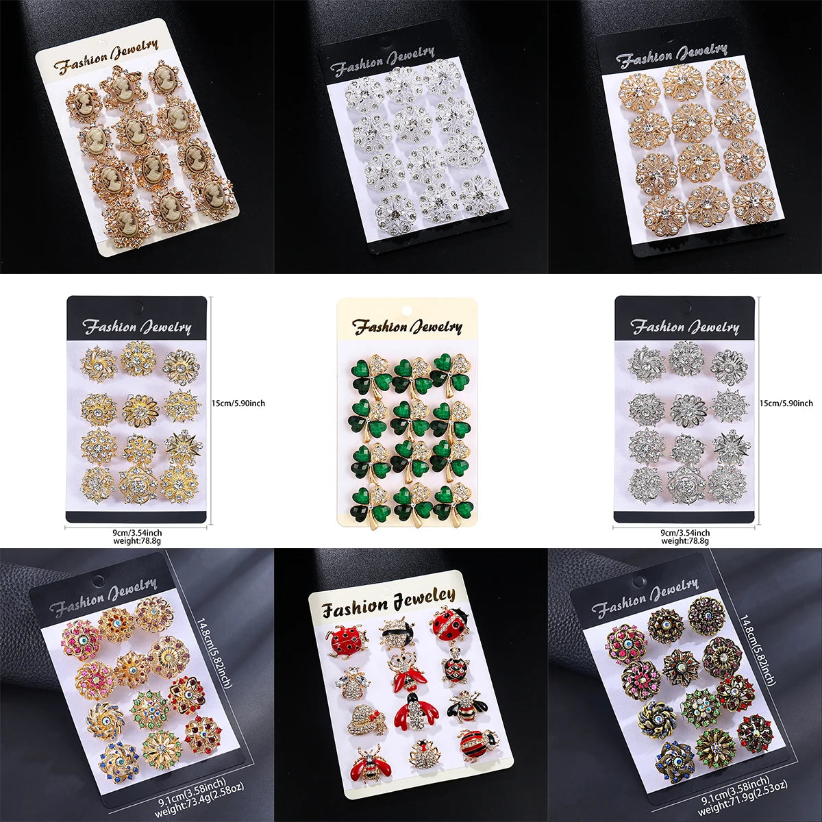 12Pcs/Set Fashion Simple Pearl Flower Brooches Alloy Rhinestone Muslim Bouquet Pin for Women Bridal Shower Party Dress Clothes