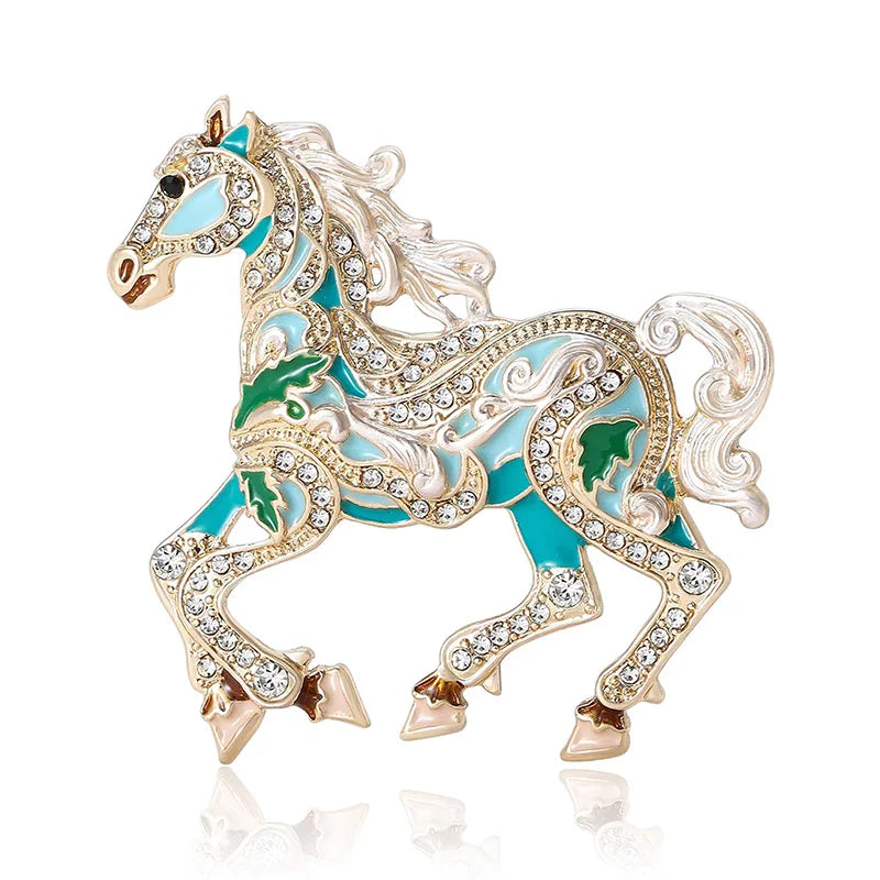 Jardme Exquisite Horse Brooches for Women Luxury Rhinestone Zodiac Animal Pins New Year Party Gifts 2026