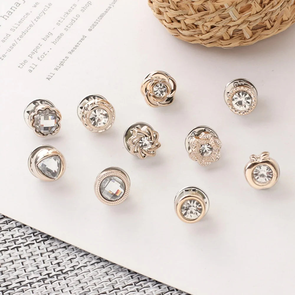 Multi-Pack Mixed Style Anti-exposure Brooch Set, Exquisite Versatile Style, Suitable for Clothing Fixing / Neckline Security / D