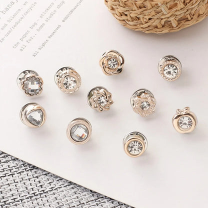 Multi-Pack Mixed Style Anti-exposure Brooch Set, Exquisite Versatile Style, Suitable for Clothing Fixing / Neckline Security / D