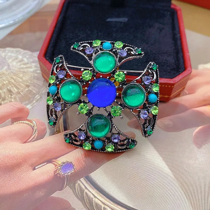 Baroque-Style Luxury Vintage Cross Brooch for Men and Women, Jewelry, Fashion Accessories, Wedding and Party Gifts