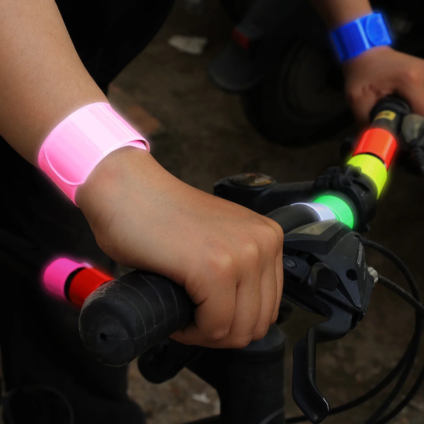 5pcs Cycling Pvc Reflective Bracelet Wristband Fun Run Star Should Support Safety Warning Reflective Ring Bracelet Concert Protection