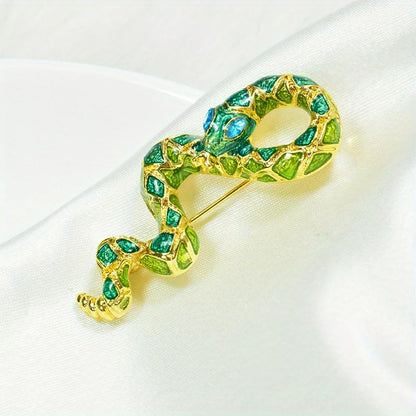 SKEDS Women Men Fashion Exquisite Colorful Rhinestone Snake Brooch Pin Elegant Lady Crystal Shining Animal Badges Corsages
