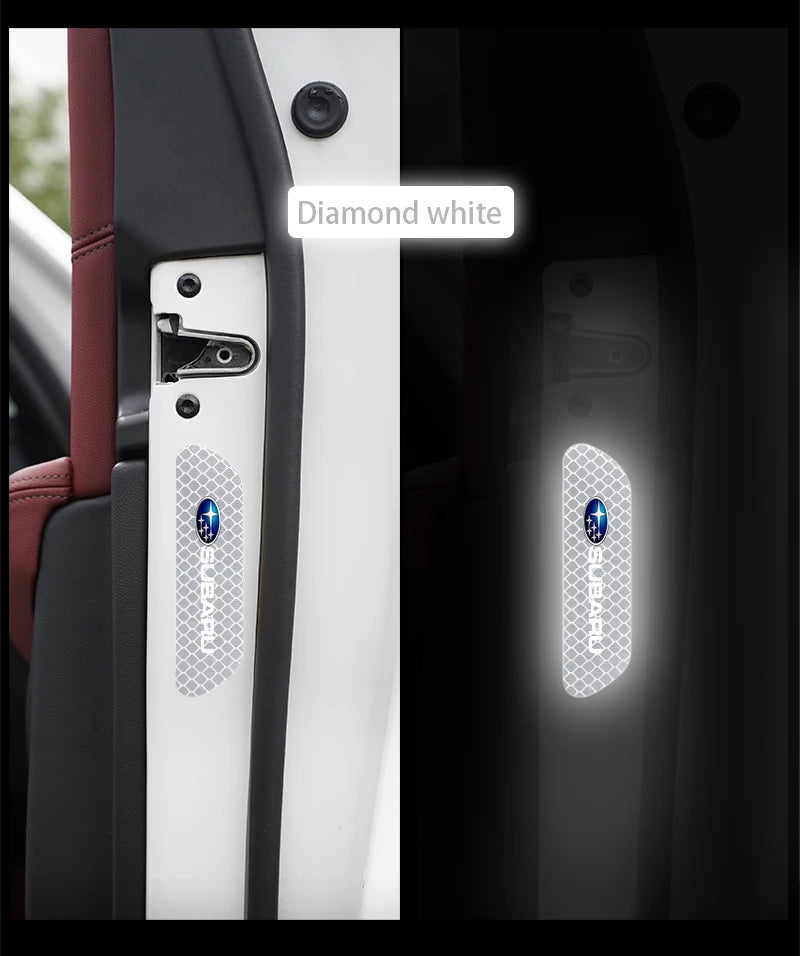 4PCS Car Stickers Door Opening Reflective Warning Sticker For Subaru STI Forester Impreza Legacy Outback XV BRZ WRX Tribeca