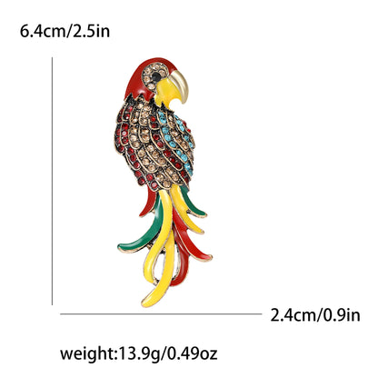 Popular Rhinestone Birds Brooches for Women Unisex Cute Enamel  Animal Pins Banquet Party Backpack Gifts Jewelry Accessories