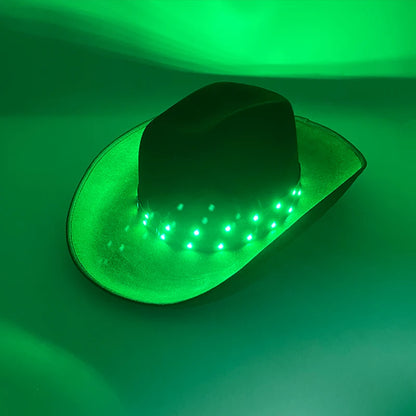 LED Glowing Cowgirl boy Hat Neon Luminous Bride Hat For Holiday Light Up Supplies Fluorescent Party Props Bachelorette Party Hat
