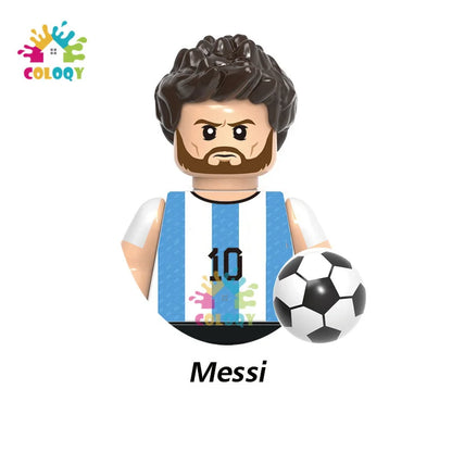 Kids Toys World Famous Football Stars Building Blocks Sport Player Mini Action Figures Golden Cup Toys For Boys Birthdays Gifts