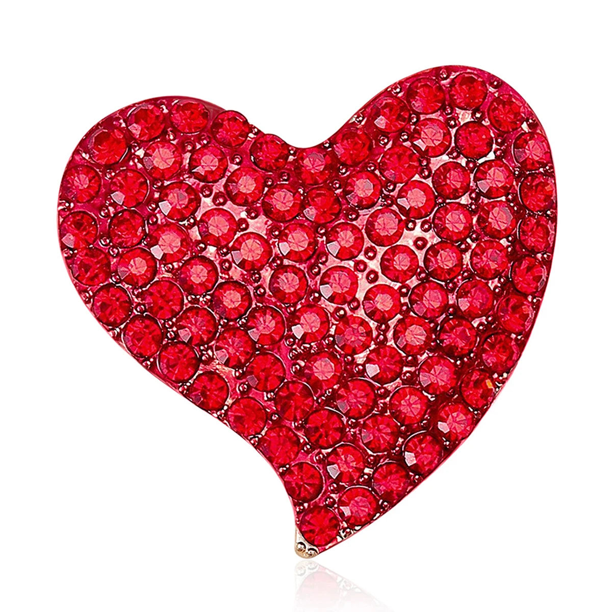 Beaut&Berry Luxury Rhinestone Heart Brooches for Women Unisex Love Pins Casual Party Jewelry Accessories Gifts Decoration