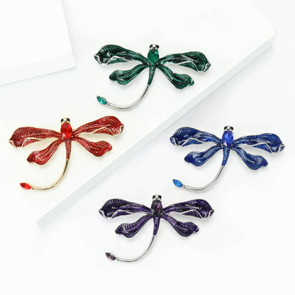 Beaut&Berry Luxury Enamel Dragonfly Brooches for Women Unisex Insect Pins Casual Party Jewelry Accessories Gifts Decoration