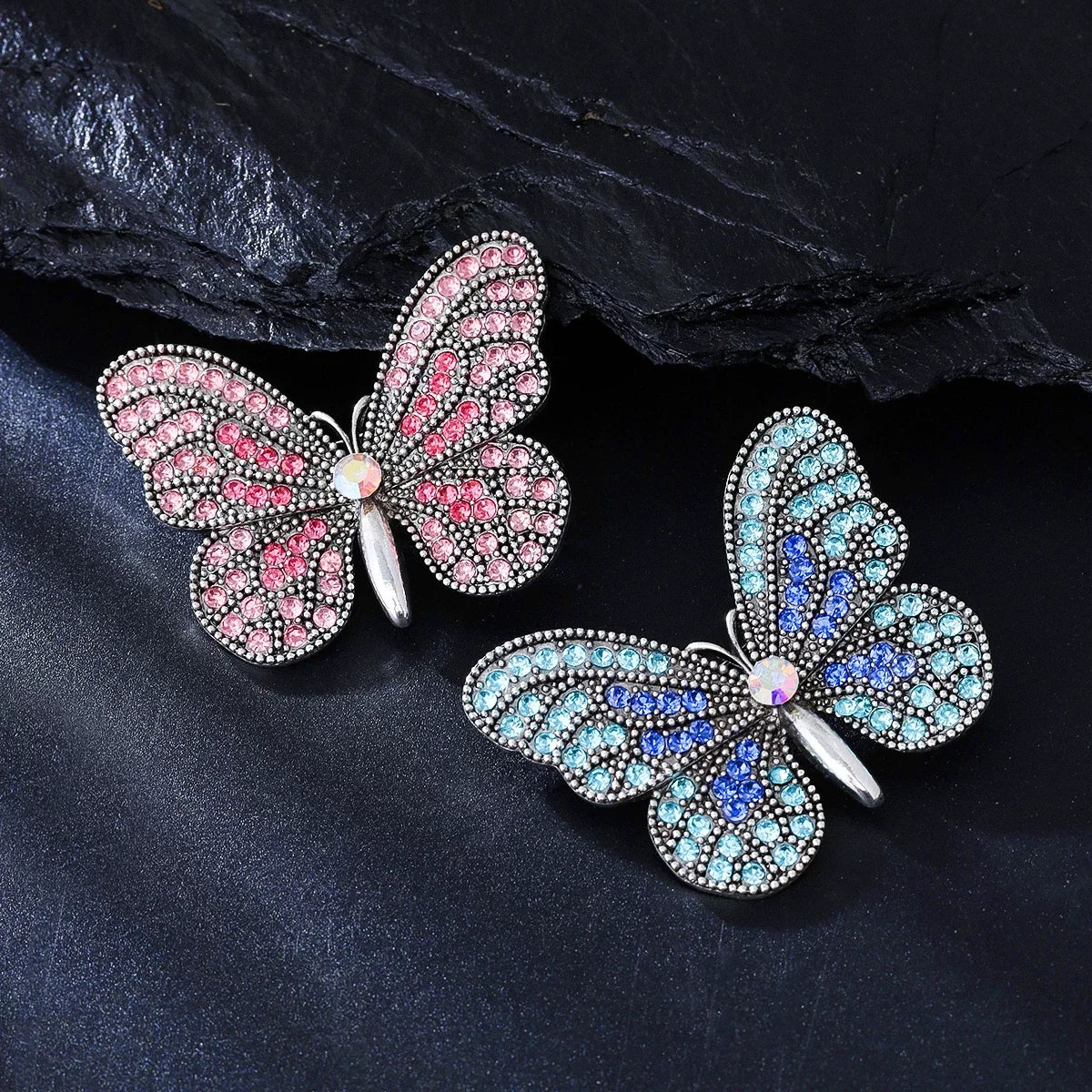 Full of Rhinestone Butterfly Brooches for Women Insect Lapel Pins Casual Party Jewelry Accessories Gifts