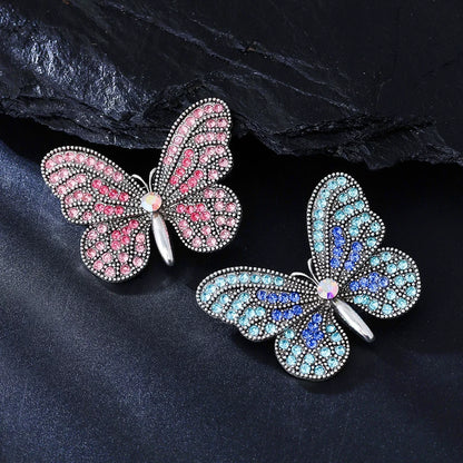 Full of Rhinestone Butterfly Brooches for Women Insect Lapel Pins Casual Party Jewelry Accessories Gifts