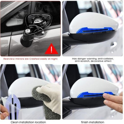 2pcs/set Car Rearview Mirror Reflective Sticker Safety Warning Reflective Sticker Car Rearview Mirror Decorative Strip