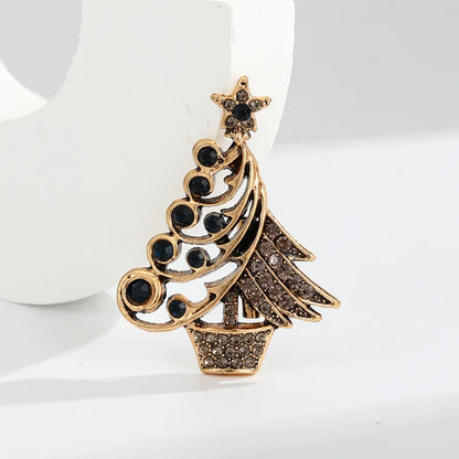 Baroque Luxury Christmas Tree Design Brooches and Pins for Men and Women, Jewelry, Fashion Accessories, and Party Gifts