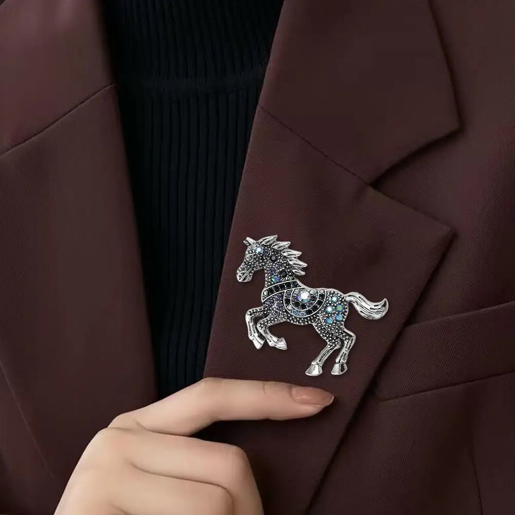 High-End Horse Year Brooch Cute Fun Steed Collar Pin Chinese Style Light Luxury Creative Accessory