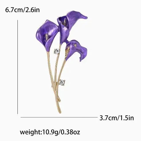 Resin Tulip Brooch for Women Unisex Rhinestone Flower Pin Pearl Plant Lapel Pin Banquet Party Backpack Gifts Jewelry Accessories