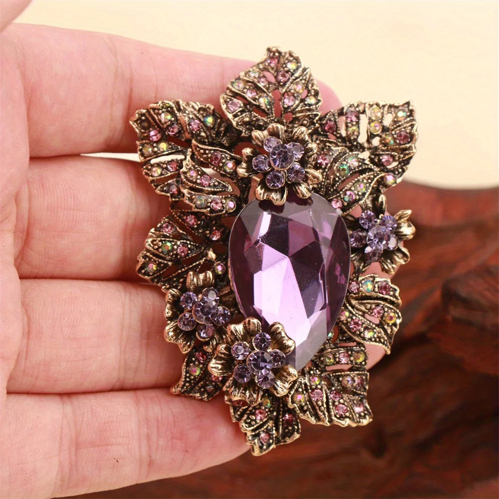 Baroque Luxury Beautiful Flower Design Brooch for Men and Women, Jewelry Accessories, Wedding Holiday Party Couple Surprise Gift
