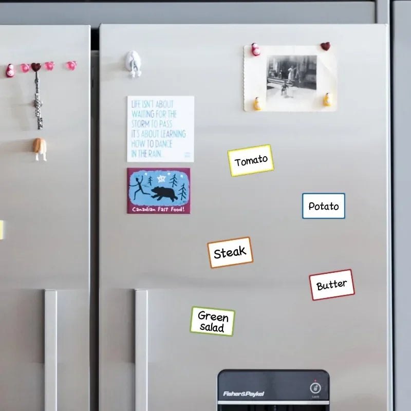 Magnetic Label Stickers Reusable Dry Erase Shelf Tag Stickers DIY Identification Classify Stickers for Stationery Office Storage