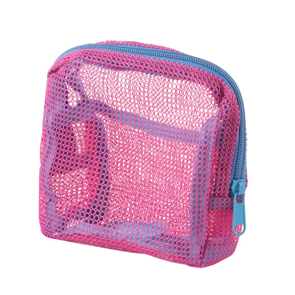 Fashion Dopamine Color Storage Bag Large Capacity Candy Color Mesh Cosmetic Bag Toiletry Make Up Case