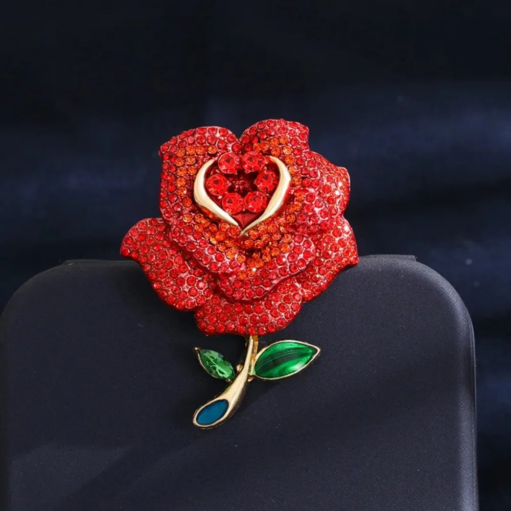 Baroque Luxury Beautiful Roses Sunflower Design Men's Women's Brooch Pins，Jewelry Accessories, Wedding Holiday Party Favors