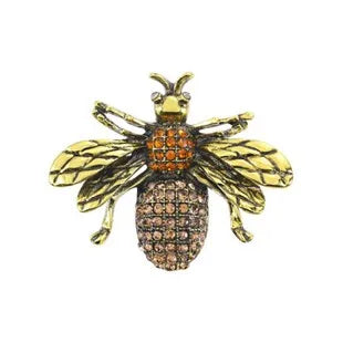 Luxury Crystal Bee Brooch Vintage Rhinestone Insect Pin Fashion Elegant Badges For Women Exquisite Jewelry Gift