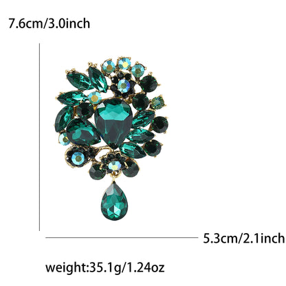 Beaut&Berry Vintage Crystal Glass Brooches for Women Unisex Rhinestone Pins Friends Party Gifts Banquet Jewellery Accessories