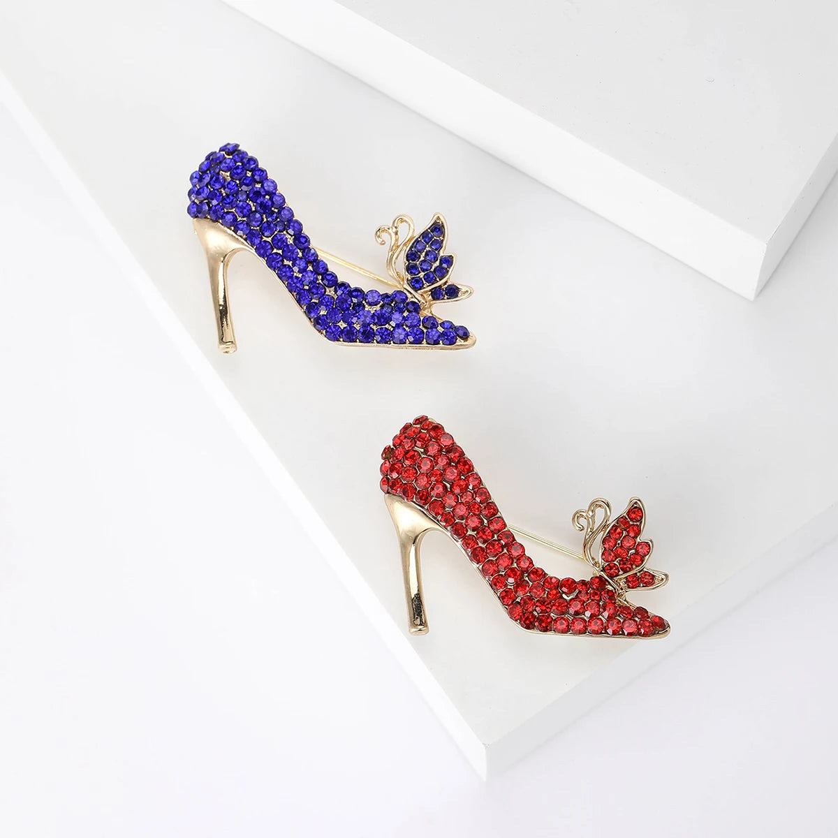 Elegant Rhinestone High-Heel Brooches for Women Unisex Decoration Pin Event Party Backpack New Fashion Gifts Clothes Accessories