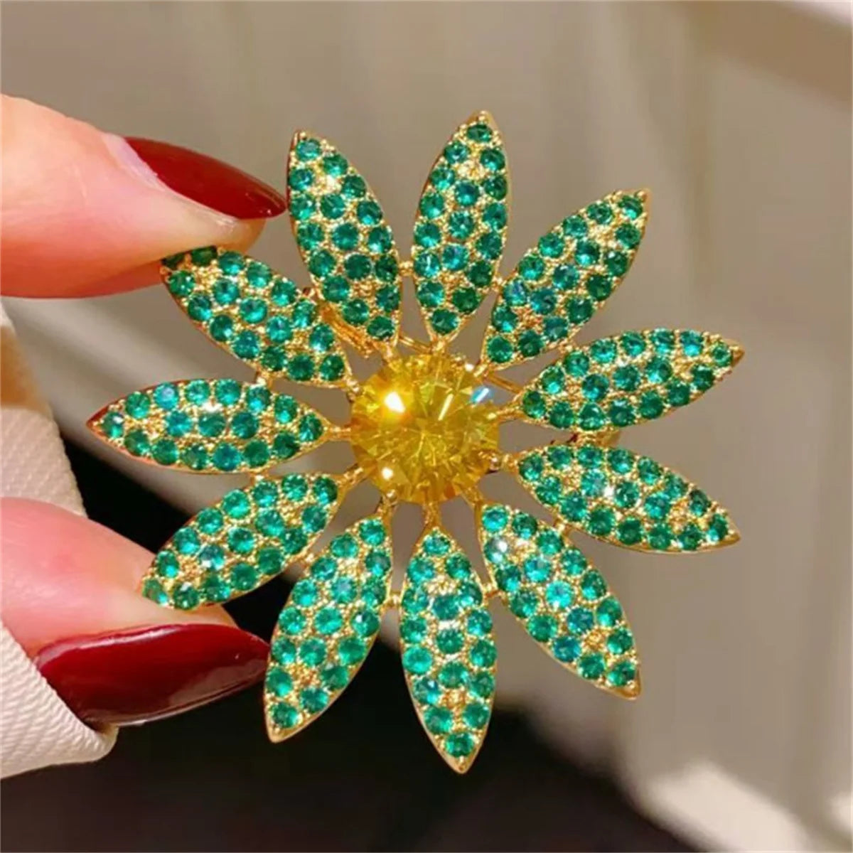 1Pc Korean Style Enamel Flower Brooch Exquisite Fashion Rhinestone Pin Party Wedding Banquet Jewelry Party Trendy Gift 2025