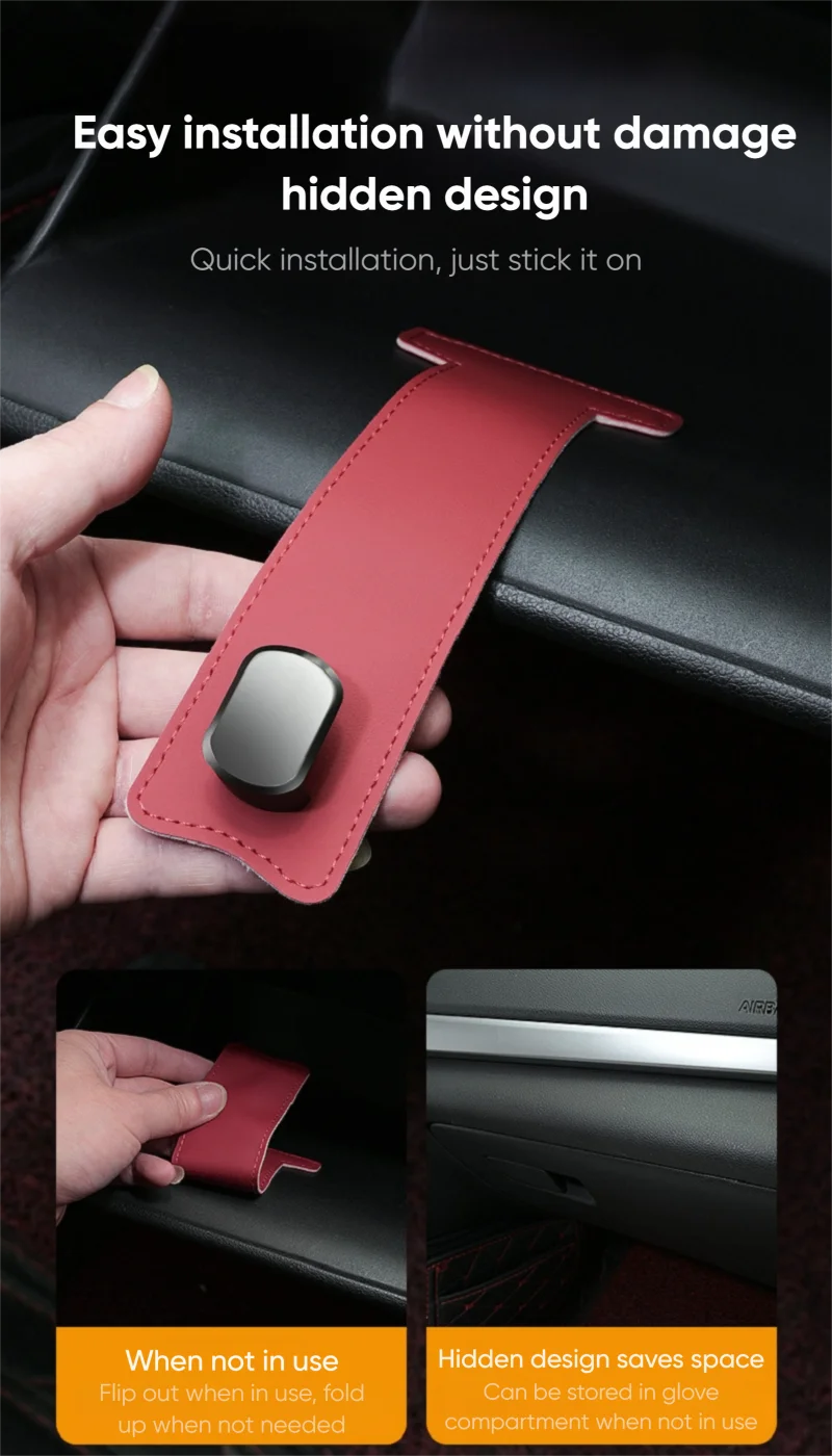 RazorRide Universal Car Passenger Glove Box Hooks Aluminum Alloy Hanging Hook Purse Bag Hat Hanger Holder Auto Interior Storage
