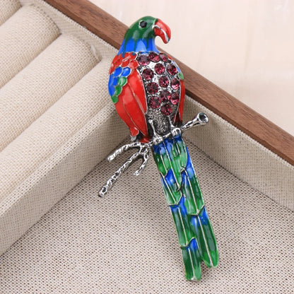 Baroque Luxury Parrot Design Brooch for Men and Women, Jewelry, Fashion Accessories, Couple's Gift, Holiday Party Gift