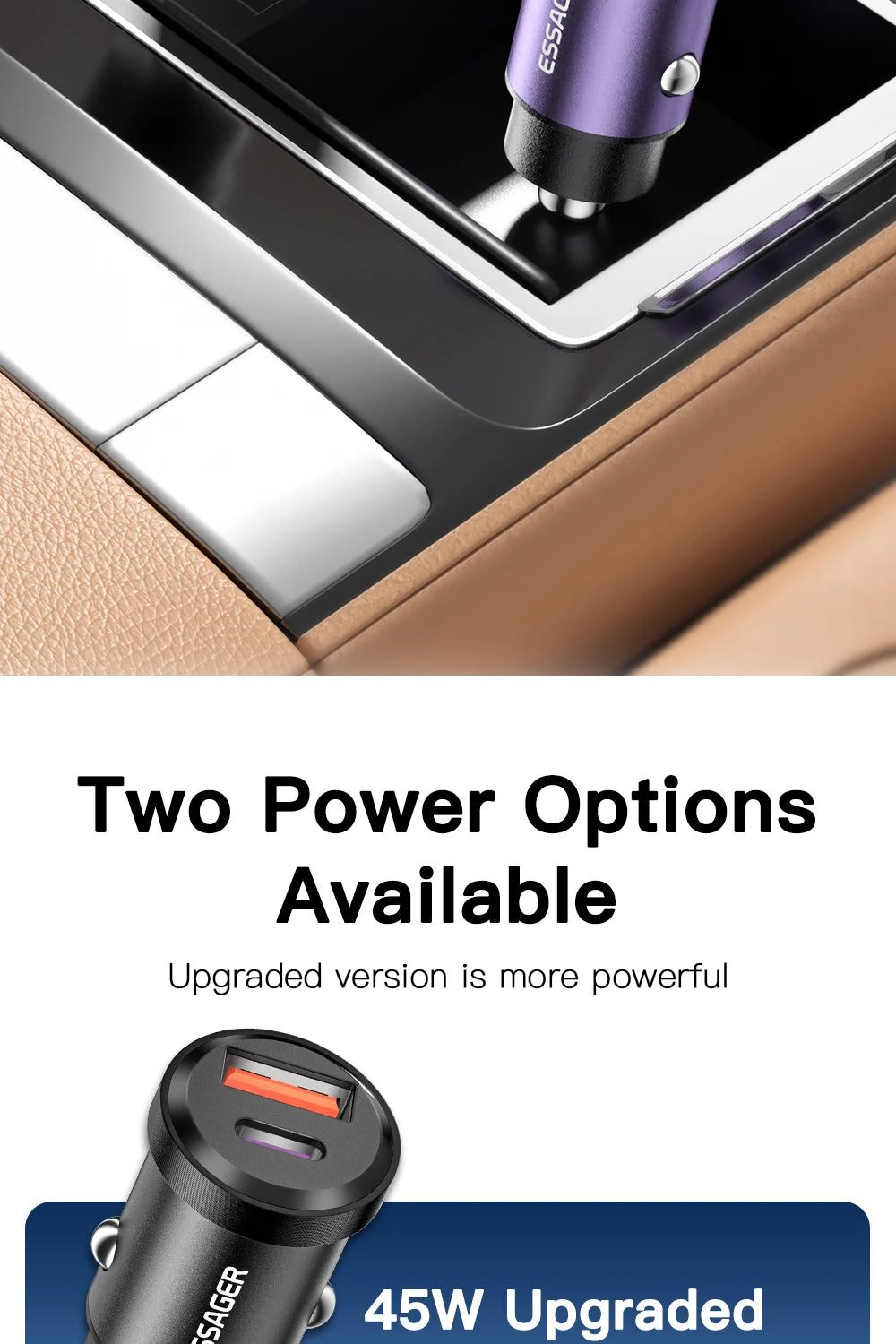 Essager USB C Car Charger 45W 5A Quick Charge 4.0 QC PD 3.0 SCP USB Type C Fast Charging For iPhone14 13 Huawei Samsung Xiaomi