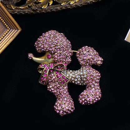 Classic Baroque Style Heavy Industry Crystal Castal Castle Carriage Brooch For Women Vintage Rhinesone Clock Pin Badges