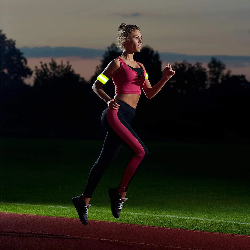 1PCS Running Reflective Arm Band for Wrist Ankle Leg Safety Reflector Tape Night Walking Cycling Led Bracelet Strap High Visibil
