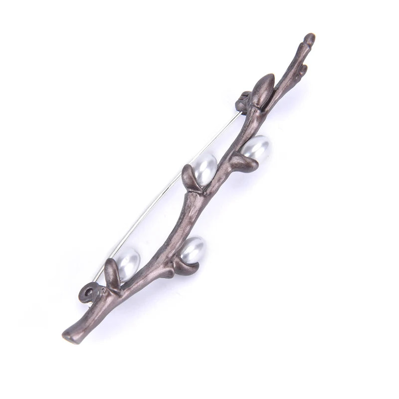 Vintage Handmade Freshwater Pearl Plum Blossom Flower Branches Brooches Pins Elegant Bouquet Brooch For Wedding Jewelry