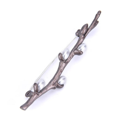Vintage Handmade Freshwater Pearl Plum Blossom Flower Branches Brooches Pins Elegant Bouquet Brooch For Wedding Jewelry