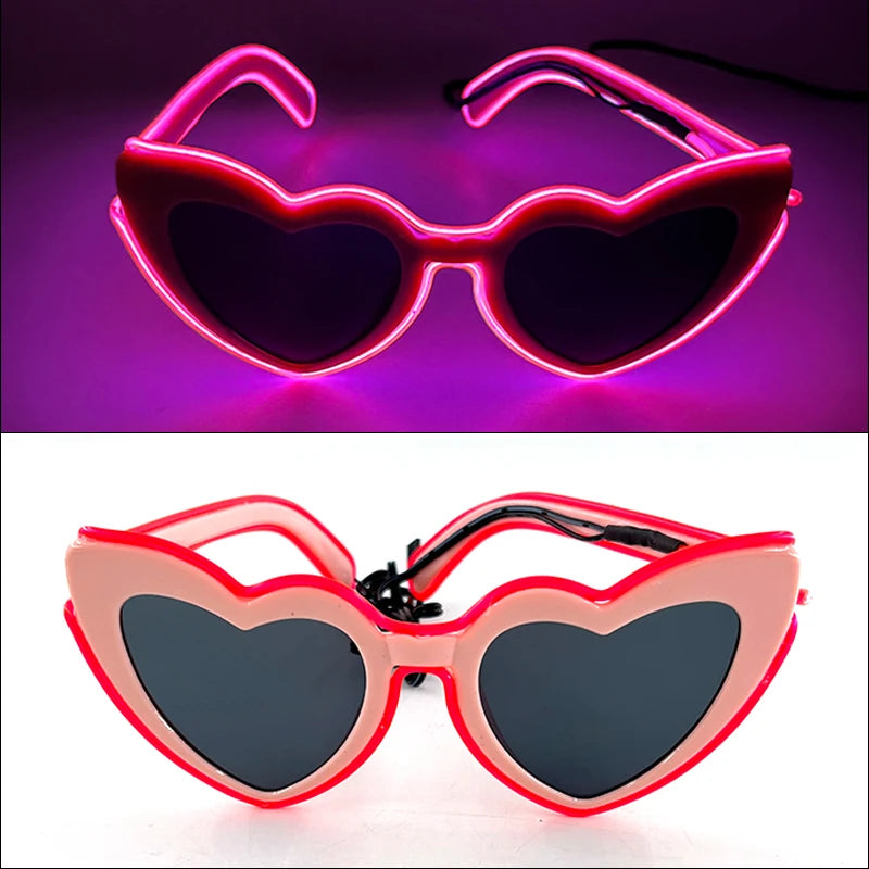 Light Up Led Glasses Neon Party Luminous Glasses EL Wire Glowing Sunglasses Novelty Gift for Adult Glow Bright Light Supplies