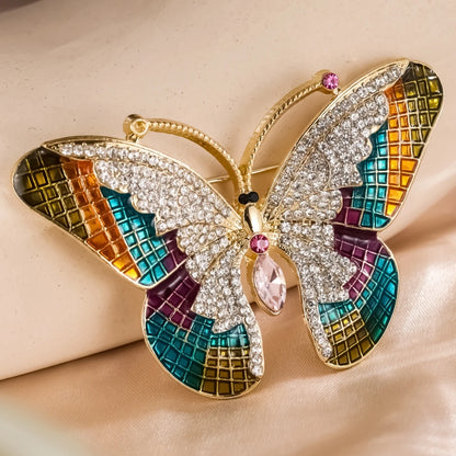 UILZ Colorful Butterfly Designer Zircon Brooch Women Shiny Crystal Lapel Pin Luxurious Clothing Jewelry Accessories