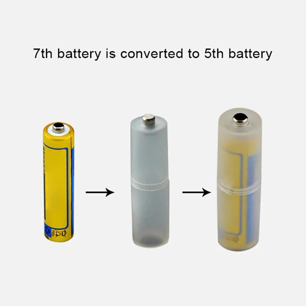 12Pcs Battery Convertor Adapter Size AAA to AA Cell Battery Converter Adaptor Holder Case Translucent Battery Storage Holder