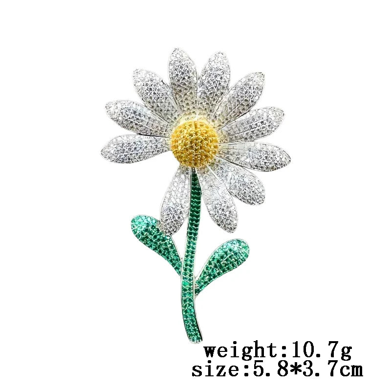 1Pc Exquisite Daisy Brooch for Men Women Dainty Plant Sunflower Shaped Pins Jewelry Trendy Accessories Party Gifts 2025