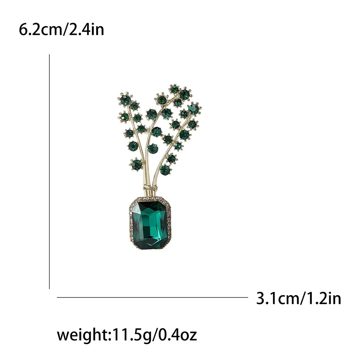 Rhinestone Flower Vase Brooches for Women Plant Pins Event Party Backpack Decoration Clothes Accessories