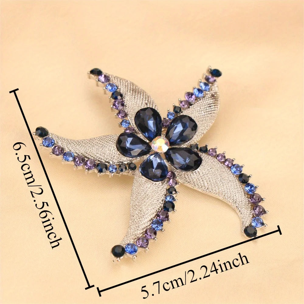 Baroque Luxury Beautiful Starfish Design Brooch for Men and Women, Jewelry Accessories, Wedding Holiday Party Gift