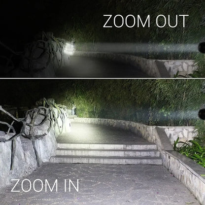 High Power T6 LED Flashlights Camping Torch 5 Light Modes Zoom Light Aluminum Alloys Waterproof Material External 18650 Battery
