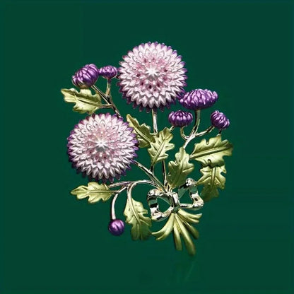 Vintage High-end Women Men Enamel Dandelion Brooch Classic Exquisite Elegant Plant Lady Pin Badges