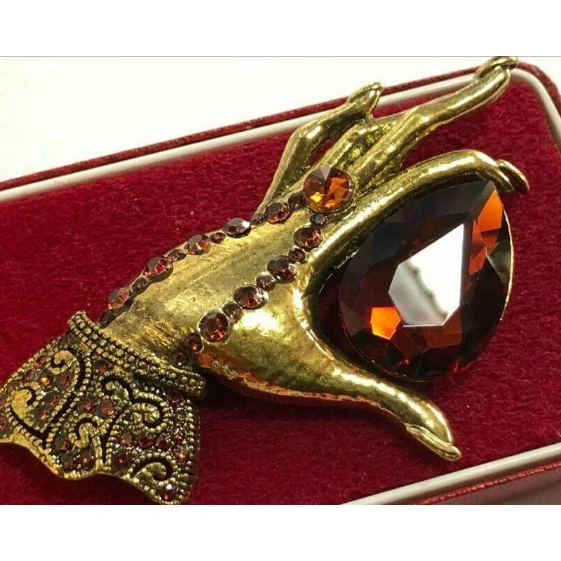 Vintage Style Crystal Brooch Halloween pins Shawl Pin