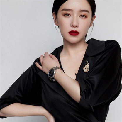 Luxury Crystal Feather Pearl Brooches Metal Suit Pins Fashion Clothing Accessory Jewelry For Women Men Wedding Bridal Party