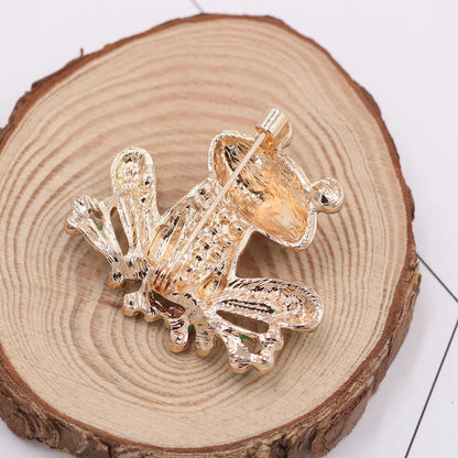 Brooch Frog Pins Women Men Jewelry Costume Enamel Rhinestone Colorful