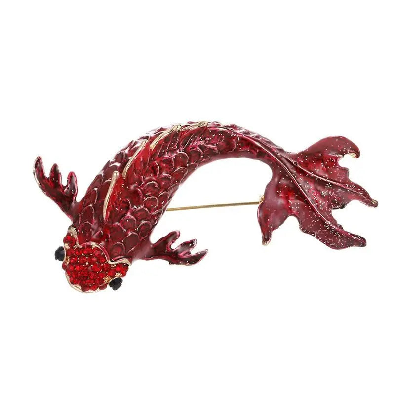 SKEDS Fashion Cute Fish Crystal Enamel Brooch Pin For Women Men Trendy Sea Animal Vintage Brooches Badges Clothes Jewerly Gift